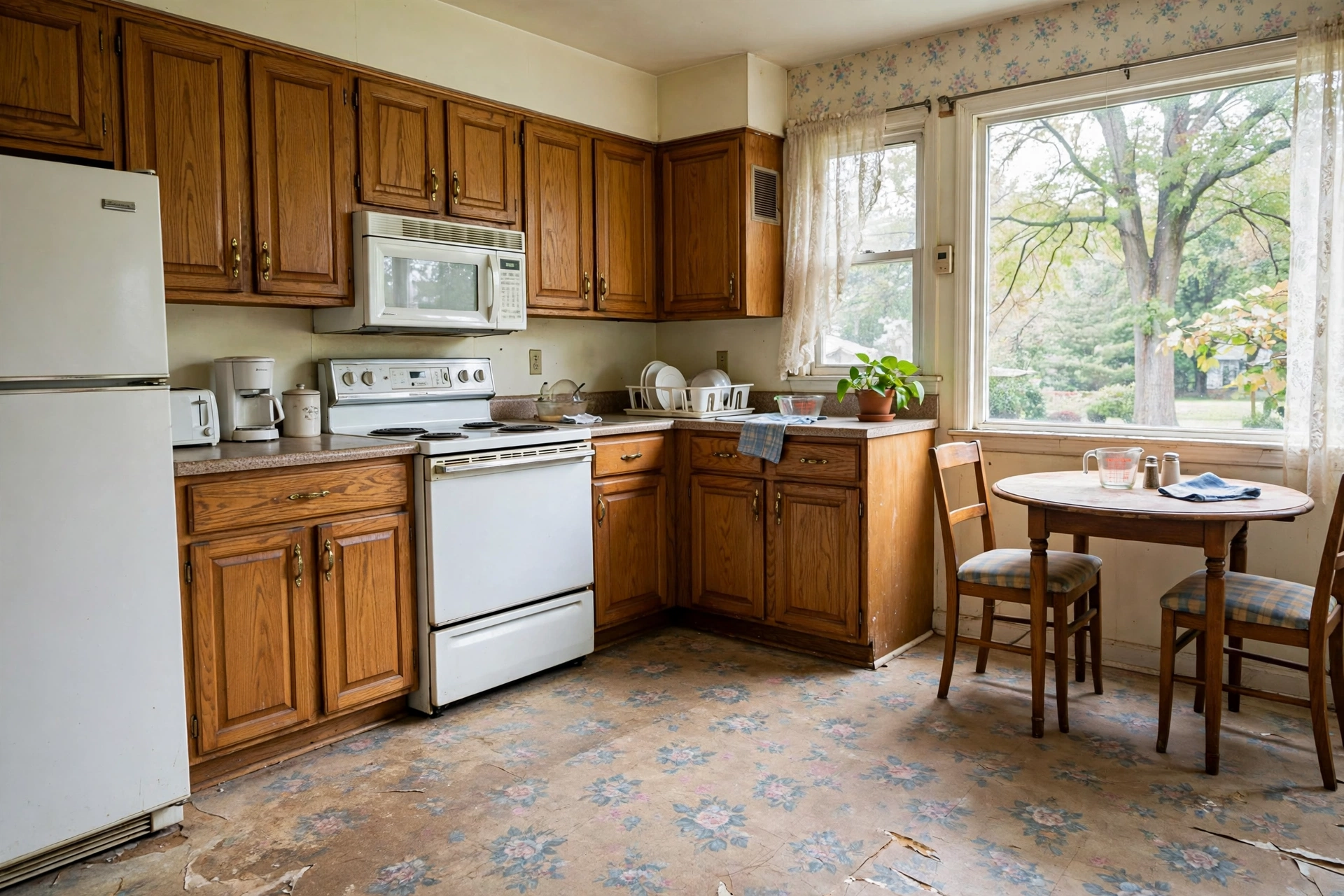 Before photo,  Kitchen LVT Flooring in Mitchellville, by Bowie LVT Flooring Company