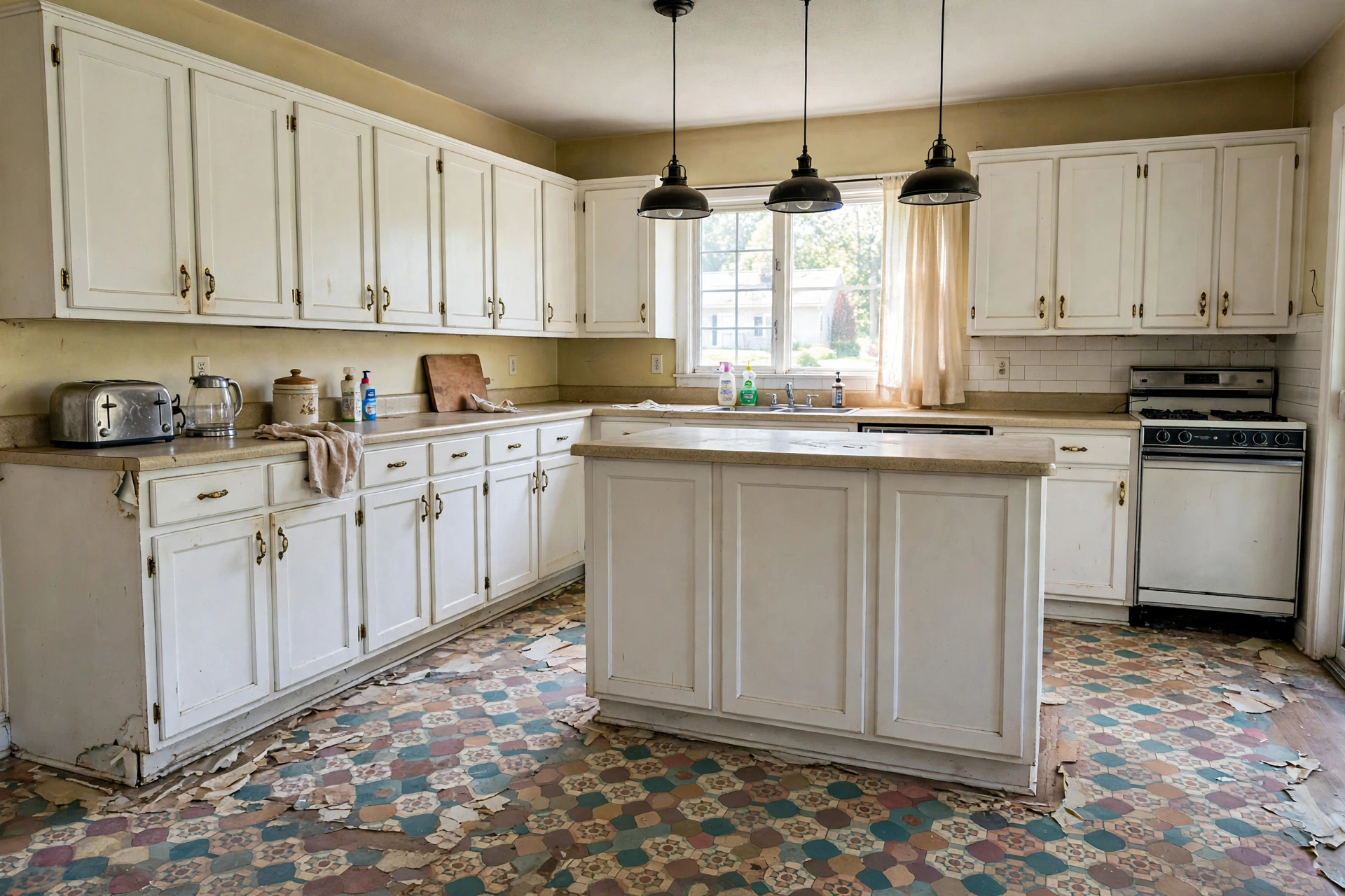 Before photo,  Luxury Vinyl Tile Installation in Fairwood, by Bowie LVT Flooring Company