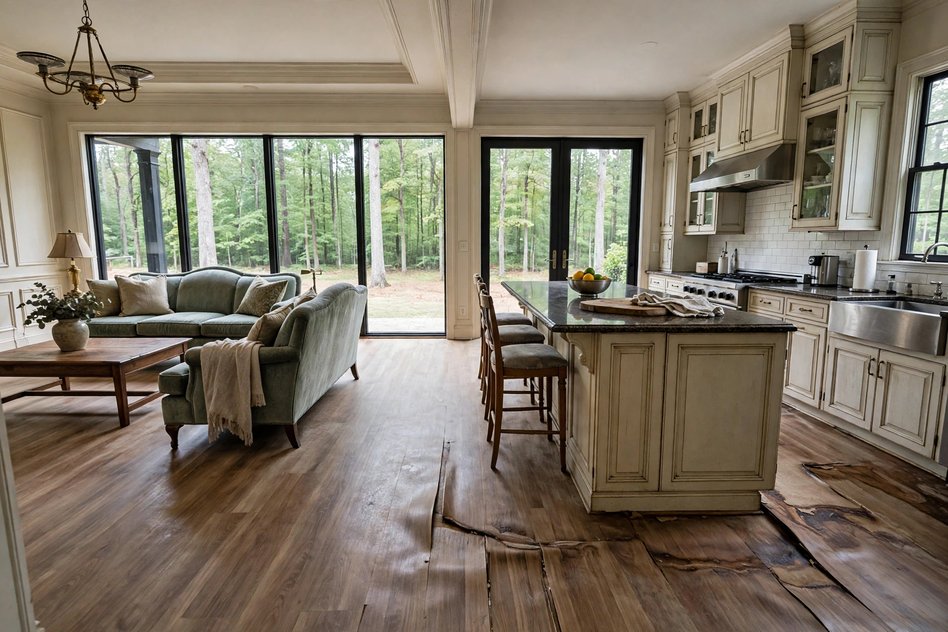 Before photo,  Waterproof Vinyl Plank Installation in Woodmore, by Bowie LVT Flooring Company