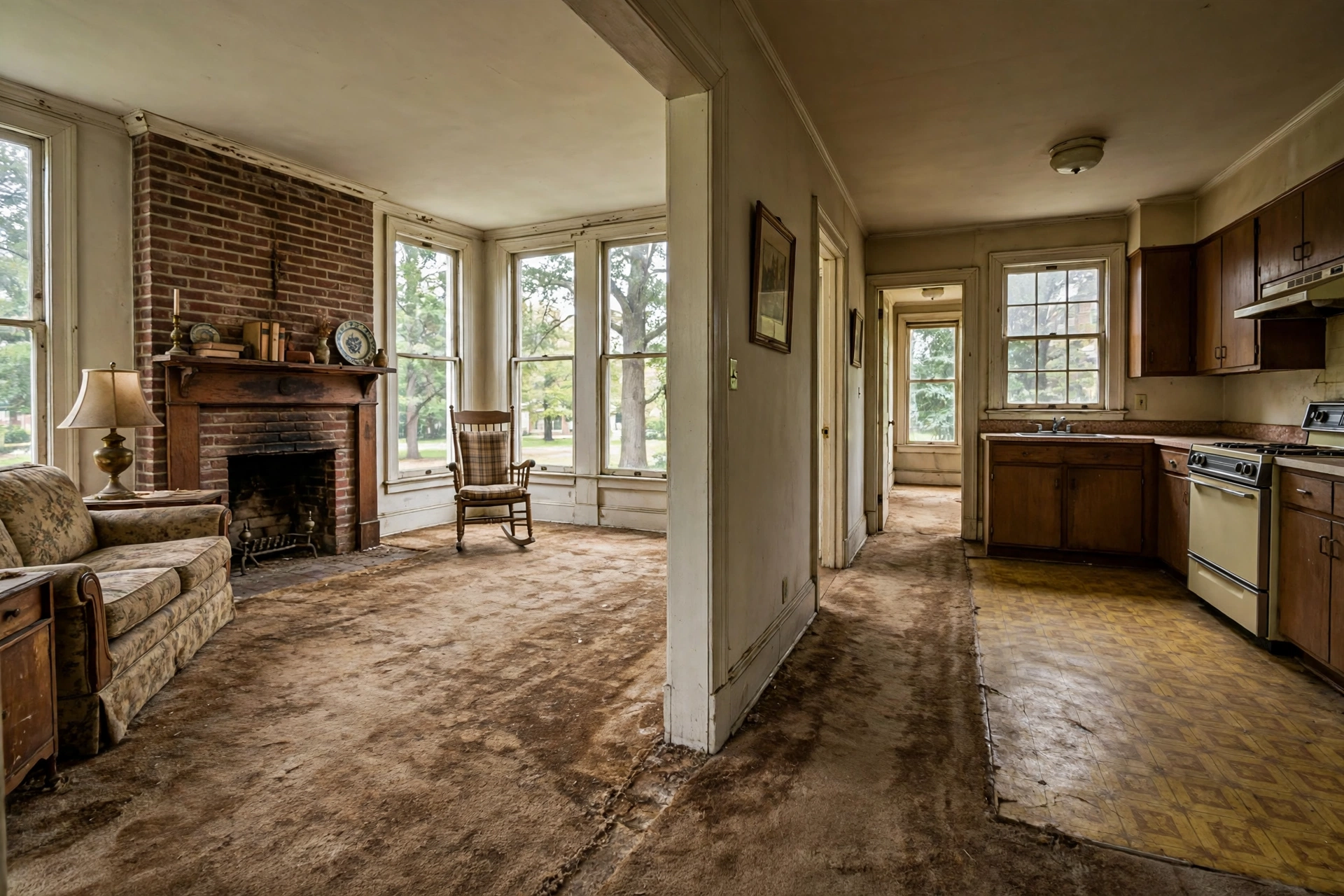 Before photo,  Whole Home LVT Flooring in Belair, by Bowie LVT Flooring Company
